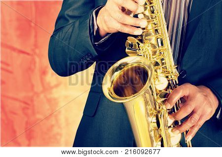 Play man playing sax saxophone entertainment background
