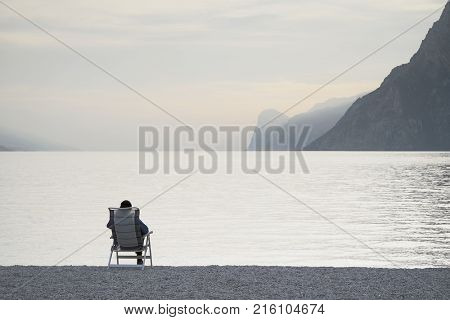 Relaxing at Garda Lake in Trentino, Alto Adige, Italy
