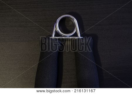 Forearm grip workout close up macro shot