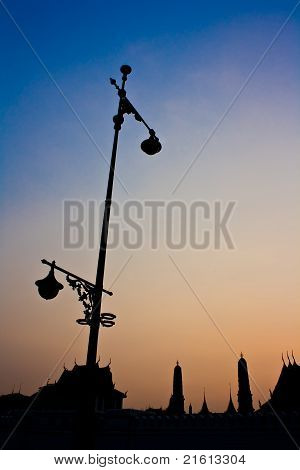 Silhuet af Wat Phra Kaew