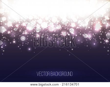 Abstract Shining Background. Colorful bokeh vector illustration. Lights and Fog Background.