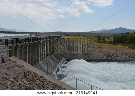 Jackson Dam at Yellowstone National Park in the USA