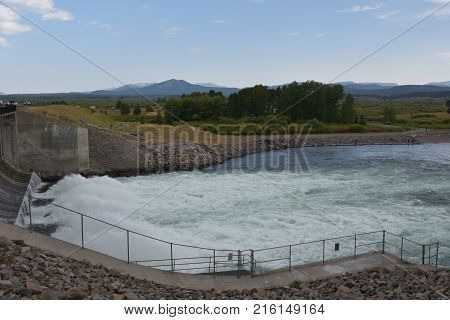 Jackson Dam at Yellowstone National Park in the USA