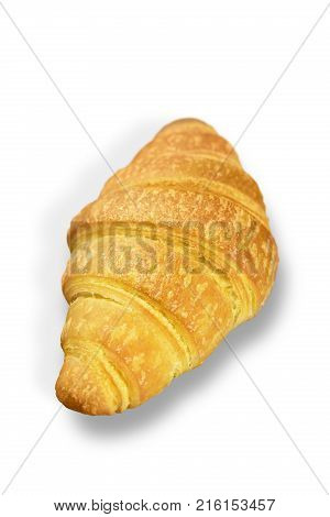Fresh tasty croissant white background isolated detail