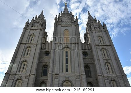 Mormon Temple at Temple Square in Salt Lake City, Utah