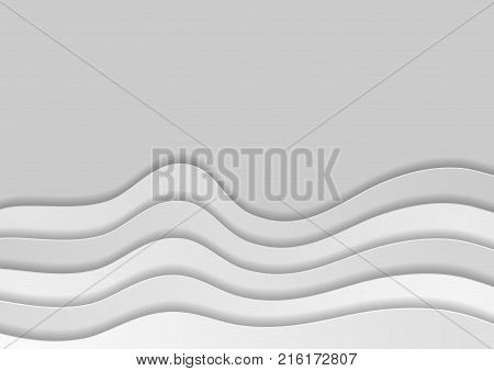 Grey corporate waves abstract modern background. Vector design