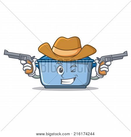 Cowboy kitchen character cartoon style vector illustration