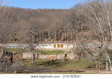 Ruined farm house in La Pola de Gordon, Leon Province, Spain