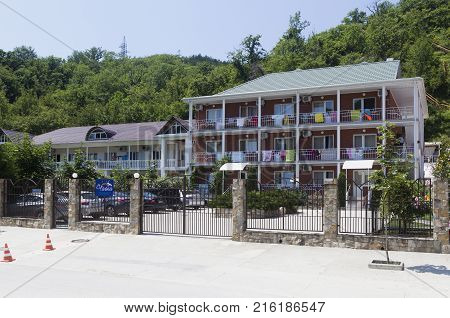 Dederkoy, Tuapse District, Krasnodar Region, Russia - July 7, 2013: Hotel The Seagull in the village of Dederkoy