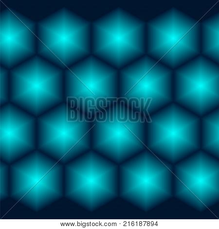Abstract vector geometric 3d pattern of hexagons.