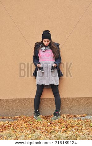 Pregnant woman. Pregnancy. A photo of a cute caucasian pregnant woman.