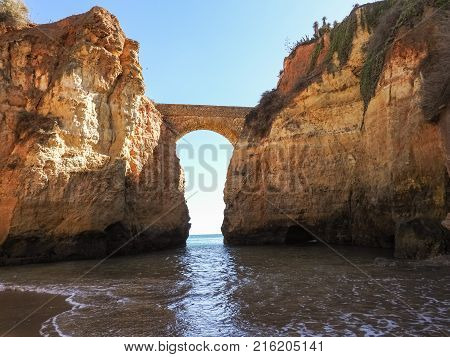 Coast at the Algarve at Lagos Portuga