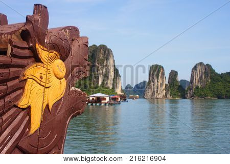 Travel In Halong Bay. The Sea And Blue Sky On The Boat. Halong City, Vietnam. 2011, August 6Th.