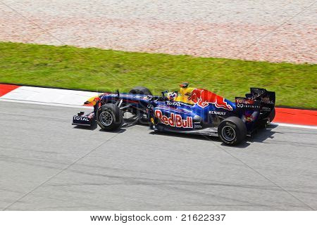 Sepang, Malaysia - 8. April: Sebastian Vettel (team Red Bull Racing) på første praksis på formel 1 G