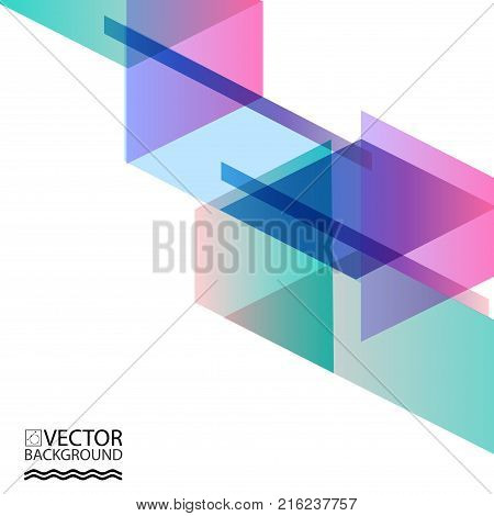 Abstract digital Memphis style geometric trendy background. With place for your message. Business or tech presentation cover template. eps10