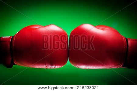 Red box gloves glove boxing muay thai sport