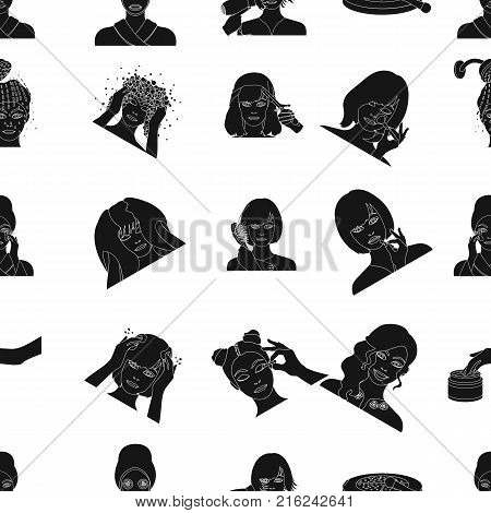 Salon, cosmetic, hairdresser and other  icon in black style. Attire, cosmetology, hygiene, icons in set collection.