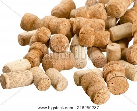 Isolated wine corks wine corks background horizontal red background horizontal