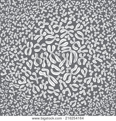 Seamless chromosome geometric pattern or art background.