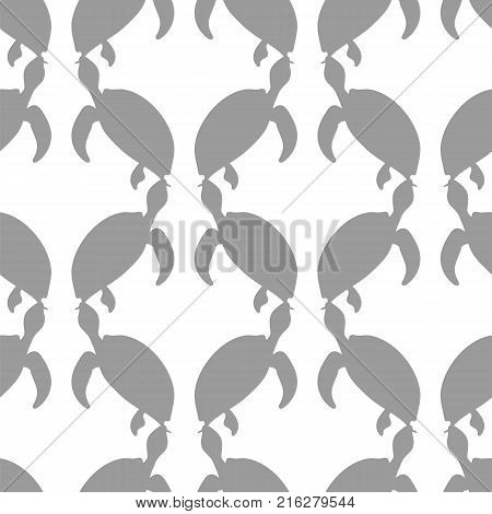 Ocean Turtle Icon Seamless Pattern Isolated on White Background. Sea Graphic Simple Animal Logo