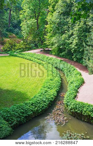 View of park Sofiyivska (botanical garden) in Uman city, Ukraine
