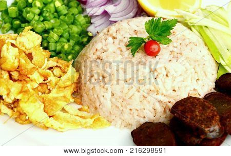 Rice Seasoned with Shrimp Paste or Shrimp Paste Fried Rice
