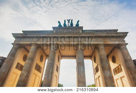 View Of Brandendurg Gate, An 18Th-century Neoclassical Monument In Berlin, Germany