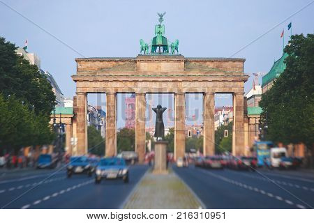 View Of Brandendurg Gate, An 18Th-century Neoclassical Monument In Berlin, Germany