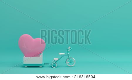 valentines day background 3D illustration love colorful for copy space minimal object concept pastel colorful art