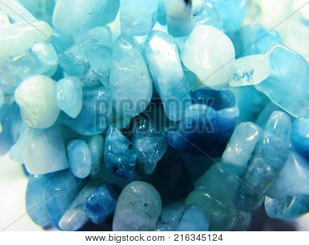 aquamarine semigem geode crystals geological mineral isolated