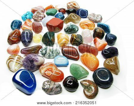 amethyst quartz avanturine sodalite garnet semigem crystals geological mineral set isolated