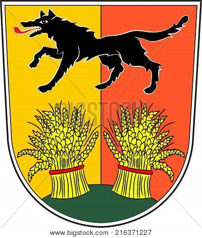 Coat of arms of Peine is a town in Lower Saxony Germany. Vector illustration