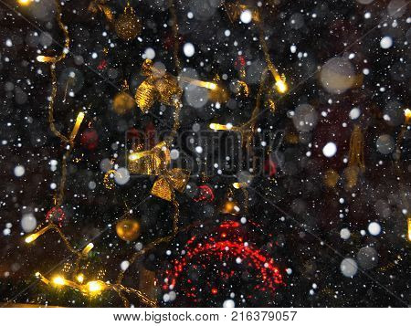 Christmas Ball Ornaments Decoration Hanging, Beautiful Christmas Balls Bokeh, Abstract Blurred Bokeh