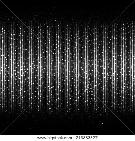 Vector digital illustration. Vector background with silver shining neon lines. Vector design with glitter effect. Abstract background technology.