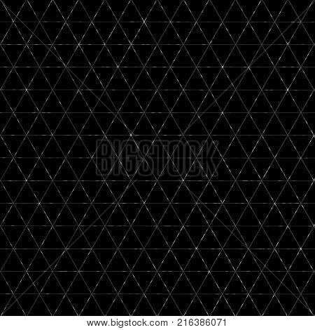 Vector modern geometric background. Vector abstract silver glowing grid. Black geometric pattern.