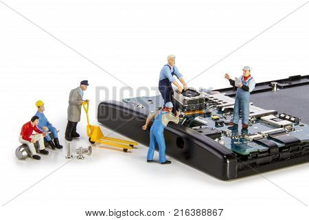 Miniature - repair electronic. Smartphone camera repair