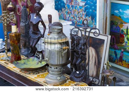 TEL AVIV-JAFFA, ISRAEL - 24 NOVEMBER 2017:Street flea market of old things and antiques in the old district of Tel Aviv