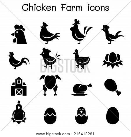 Chicken icon set vector illustration graphic design