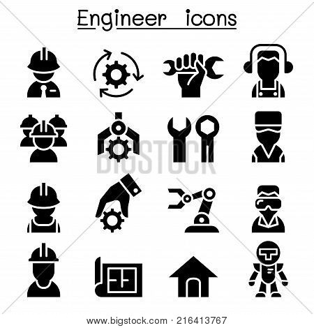 Engineer icon set vector illustration graphic design