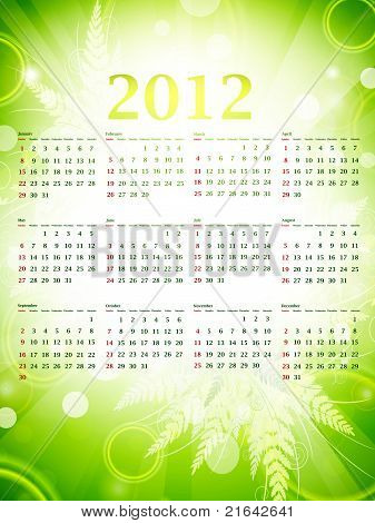 2012 Öko-grüne Wand-Kalender