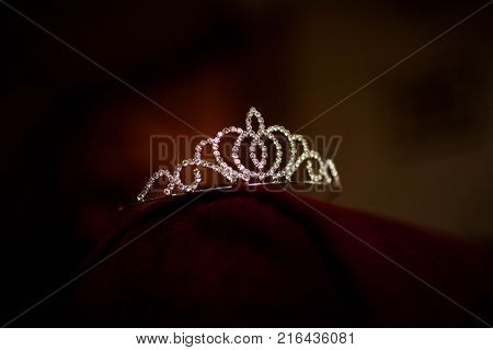 women's tiara of diamonds is on the table