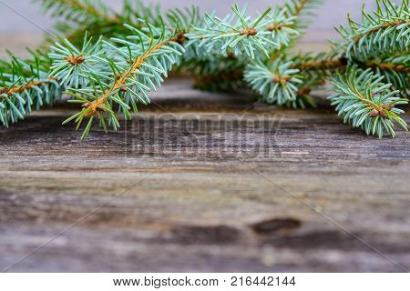 Christmas Sill With Fir Branch And Candle