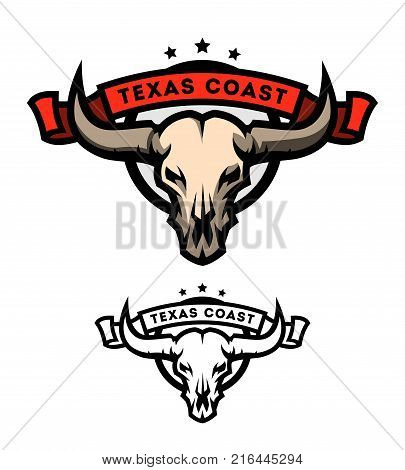 Bull skull emblem, logo, symbol Vector illustration