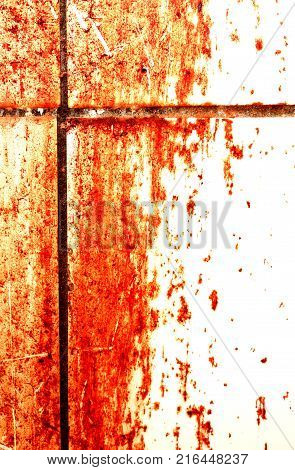 Blood flow on white tiled wall with free space for text