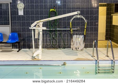 WISLA POLAND - OCTOBER 23 2105: Hydrotherapy pool at the rehabilitation center for the disabled in Wisla Poland