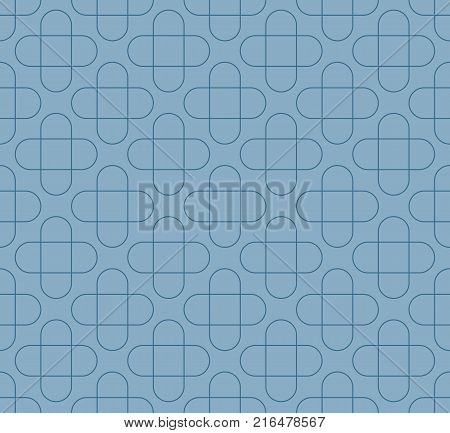 abstract vector background of oval shape seamless pattern. seamless oval patterns on a blue background
