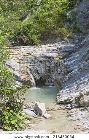 A mountain stream near the village Dederkoy, Tuapse district, Krasnodar region, Russia