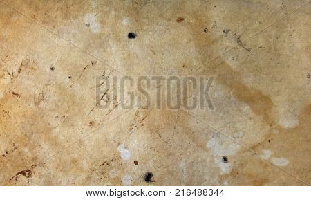 Old grunge vintage brown flax duck linen fabric textile of sailcloth canvas texture background pattern with dirty stains