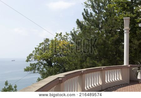 Dederkoy, Tuapse District, Krasnodar Region, Russia - July 14, 2013: The observation deck of pension Green Guy