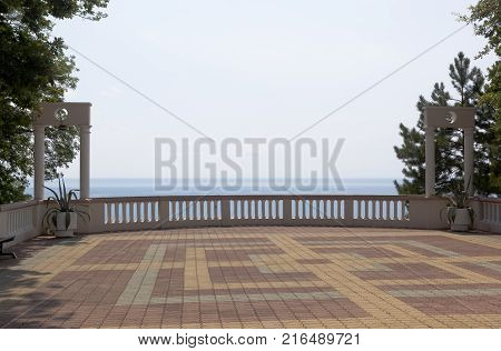 Dederkoy, Tuapse District, Krasnodar Region, Russia - July 14, 2013: The observation deck of pension Green Guy